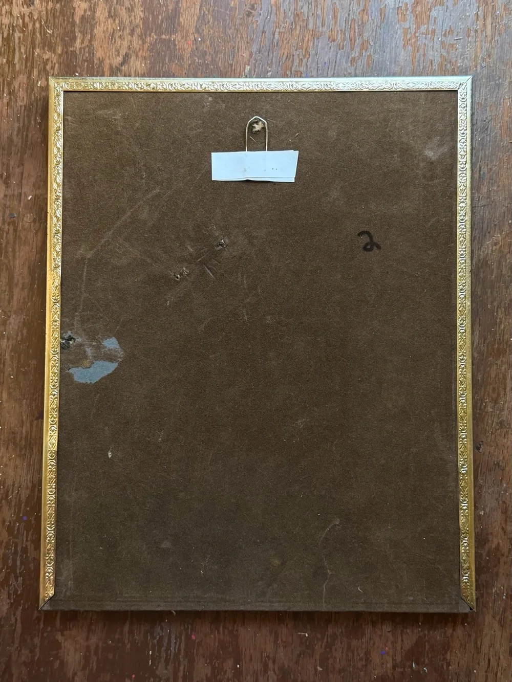 Vtg Gold Tone Brass Metal Picture Frame Embossed Design Edge Fits 8x10”